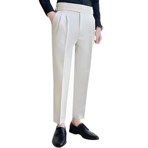 Mixgent Pants for Men, TimelessForm - Men's High Waisted Old Money Pleated Pants, Quick Dry Pleated Dress Pants