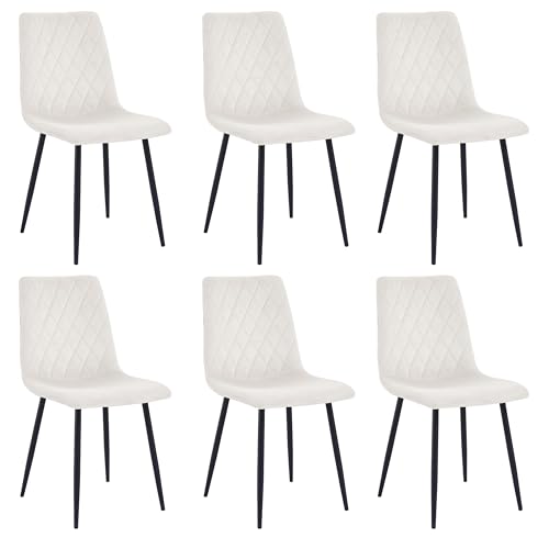 Silla De Comedor Crema Juego De 6 - Terciopelo - Base De Metal - Silla De Salón - Silla De Terciopelo - Silla De Cocina De Acero Inoxidable Silla De Comedor Crema Juego De 6 - Terciopelo - Base De Metal - Silla De Salón - Silla De Terciopelo - Silla De Cocina De Acero Inoxidable