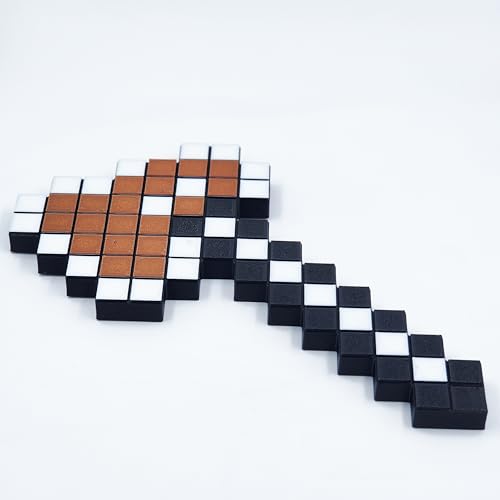 Image of 3D Printed Pixel Axe Toy | Blocky Gaming Prop | Safe Cosplay Accessory for Kids & Fans