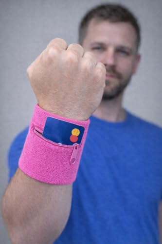 Image of Suddora Zipper Wrist Pouch - Sweatband /Wristband Wallet for Keys, ID, Cards, Cash