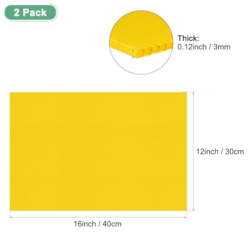 Image of M METERXITY 2-Pack Corrugated Plastic Sheets, 12 Inch x 16 Inch Waterproof Blank Corrugated Poster Board Yard Signs for Garage Sale /Office /Classroom /Party /Lawn Sign Road [3mm Thick, Yellow]