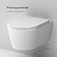 AM.PM Func - Spülrandlos Hänge WC, Tiefspül Toilette FlashClean, Wand WC mit Toilettendeckel mit Absenkautomatik, Hänge Toilette aus Keramik, Weiß, 49 cm lang