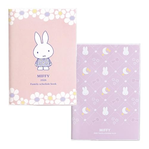 クツワ 手帳 ミッフィー 家族手帳 2026年 B6 マンスリー 日曜始まり お花畑 MF916A 2025年12月始まりのサムネイル