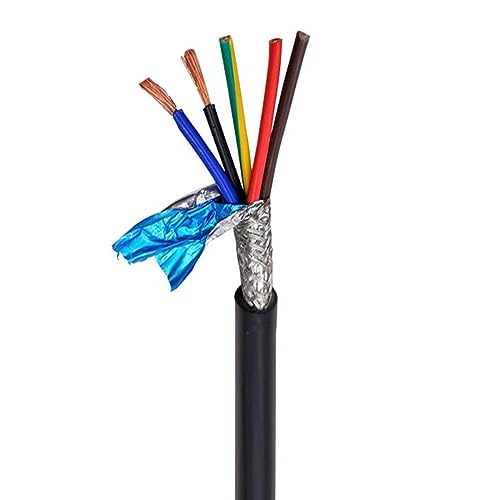 Outdoor Extension 2meters Control Signal Line 2 3 4 5 6 7 8 10 12 14 16 20 24 Core PVC Cable 22AWG 0.3 0.5 0.75mm Shielded Wire Solar sheathed(Black0.2mm,5-core)