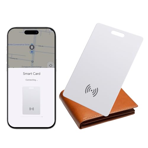 Localizador de billetera para Android, tarjeta rastreadora de billetera delgada de 2 mm, compatible con la aplicación Google Find My Device (solo Android), impermeable IP68, carga inalámbrica, tarjeta
