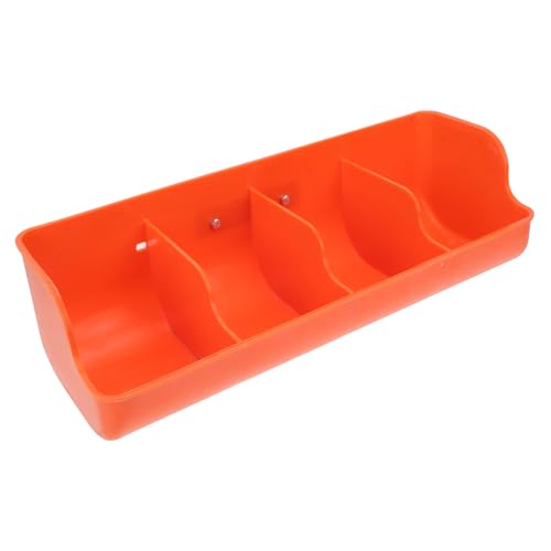 Mangeoire porcs 4 trous plastique orange pour stopper le gaspillage d'aliment en ferme