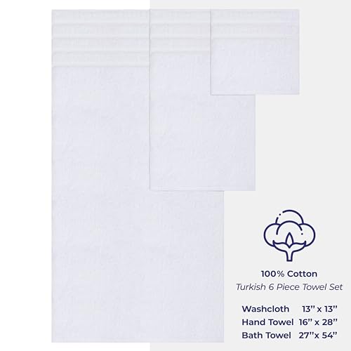 American Soft Linen B01H65F6A0 Luxury 6 Piece Towel Set, 2 Bath Towels 2 Hand Towels 2 Washcloths thumb #3