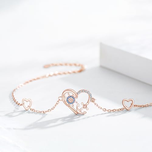 Image of MEDWISE Multicolor Anchor Ankle Bracelets 925 Sterling Silver Anchor Jewelry Adjustable Anklet Summer Beach Jewelry for Daughter Women Wife Mom Christmas Gifts 2025