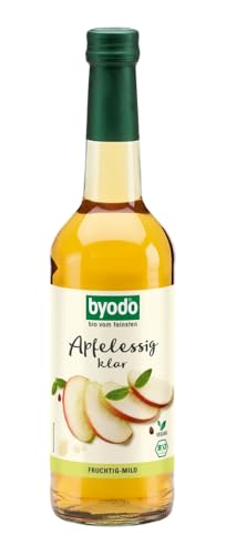 Bio Apfelessig Klar 5% Säure - Byodo (2 x 0,50 l) - Organisch, Vegan, Glutenfrei, Nicht Filtriert, Abgefüllt in Deutschland