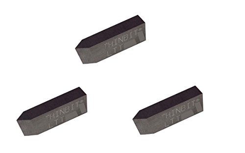 THINBIT 3 Pack LTTD5 'L' Series, Uncoated Carbide, Threading Insert for 8 to 56 TPI in Non-Ferrous Alloys, Aluminium and Plastic Without Interrupted Cuts