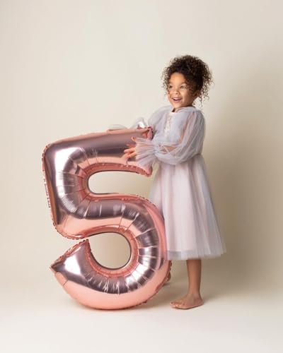 Image of 7 Balloon Numbers Birthday Decorations, 40In Rose Gold Balloons for Party | Eye-catching Appearance, Perfect Decorative Centerpieces, Convenient Self-sealing Structure, Widely for Various Occasions
