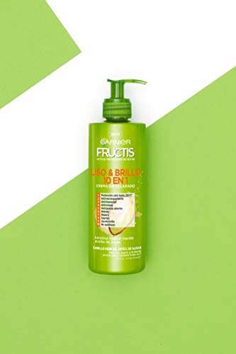 Garnier Fructis Liso \u0026 Brillo 10 en 1 Crema Sin Aclarado para Pelo Liso,  Rebelde, Difícil de Alisar - 400 ml : Amazon.es: Belleza