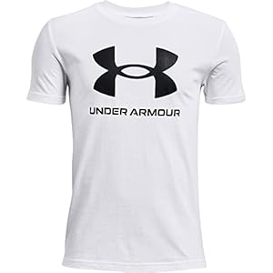 Under Armour Boys Sportstyle Logo Short-sleeve T-shirt , White (100)/Black , Large