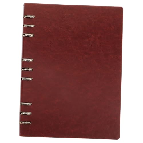 UKCOCO Cuaderno Anillas Piel Marrón Portátil para Notas Agenda Semanal con Recargables y Diseño Duradero para Estudiantes y Oficina