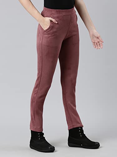 Image of GO COLORS Women Solid Mid Rise Suede Treggings