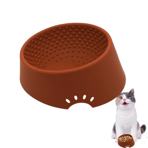 Jiimhte 傾斜猫ボウル、小型犬用傾斜犬ボウル, シリコンドッグフードボウル 傾斜付き, ノンスリップペットアクセサリースローフィーディングペット飲料水ボウル屋内猫犬子犬ペットの首の保護