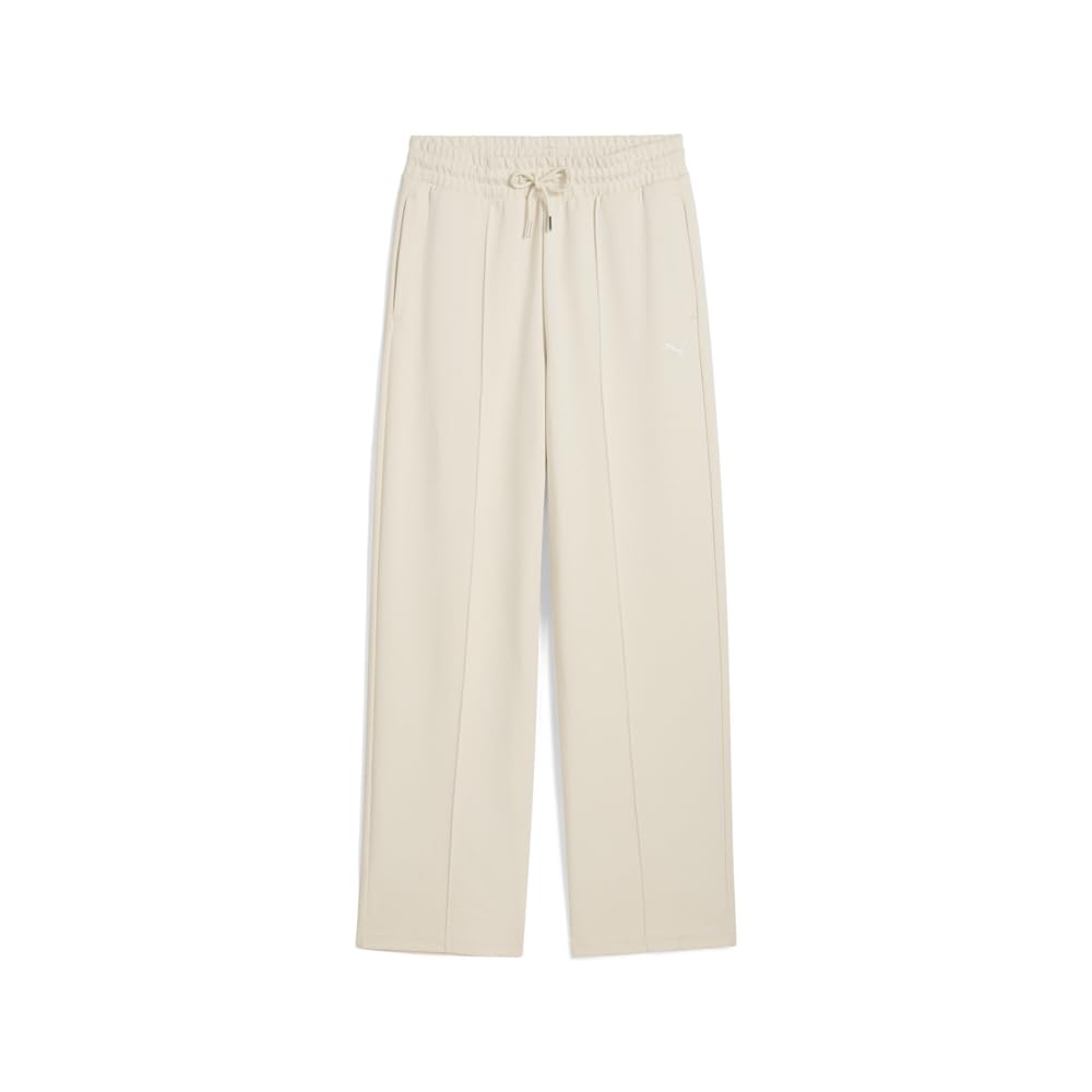 PUMA Womens Wardrobe Essentials Straight Pintuck Drawstring Pants Casual - White