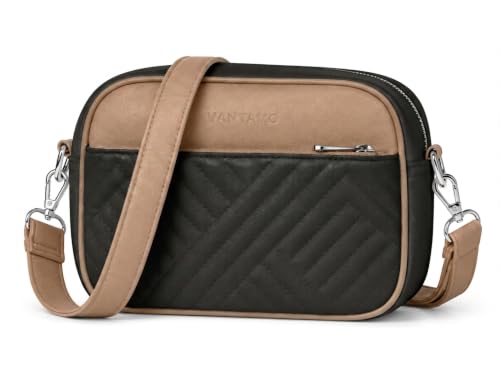 Image of Vantamo Premium Quilted Crossbody Bags for Women with Anti-Pickpocket Clip, Vegan Leather Handbags, Travel Purses for Women