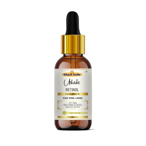 Image of khadi Retinol Face Serum for Anti Aging, Wrinkle Repair, Dark Spots & Fine Lines, Vitamin A Night Serum, 30ml