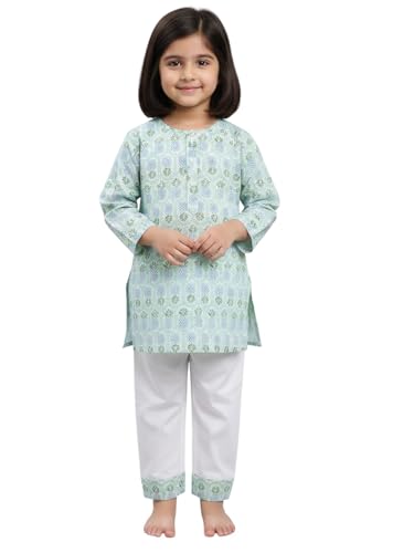 Image of POLKA TOTS 100% Cotton Traditional Nightwear Kurta Pyjama Set | Unisex Night Dress for Kids Girls & Boys | Summer Night Suits for Kids | Ethnic Indian Nightsuit | Cotton Night Suit Combo Set for Baby