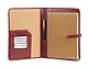 Leather Pad Folio, Executive Folio A4, Echtes Leder Portfolio, Professioneller Notizbuchhalter, Leder Business Ordner für Damen und Herren (Rot)
