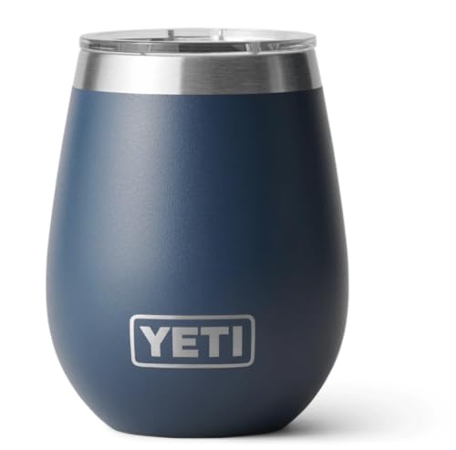 YETI Rambler Wine Tumbler, Vacuum Insulated Stainless Steel Tumbler with Magslider Lid, Navy, 10 oz (296 ml)
