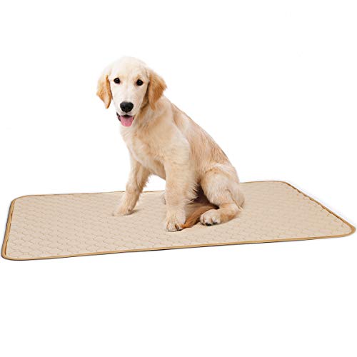 RC GearPro Protections pour Abeilles pour Chiens lavables et réutilisables, Imperméable, résistant aux fuites et Absorbant. Naissance, Incontinence, Voyage, Pipi au lit, protège-Matelas (S, Beige) Cover