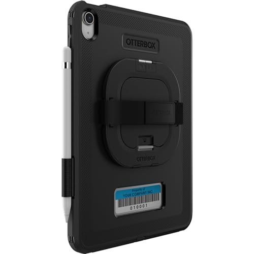Image of OtterBox DEFENDER FOR BUSINESS W / KICKSTAND /HANDSTRAP for iPad (A16) & iPad 10th Gen V2 - BLACK, rugged & durable, port protection, includes shield-stand (Non-Retail Packaging)