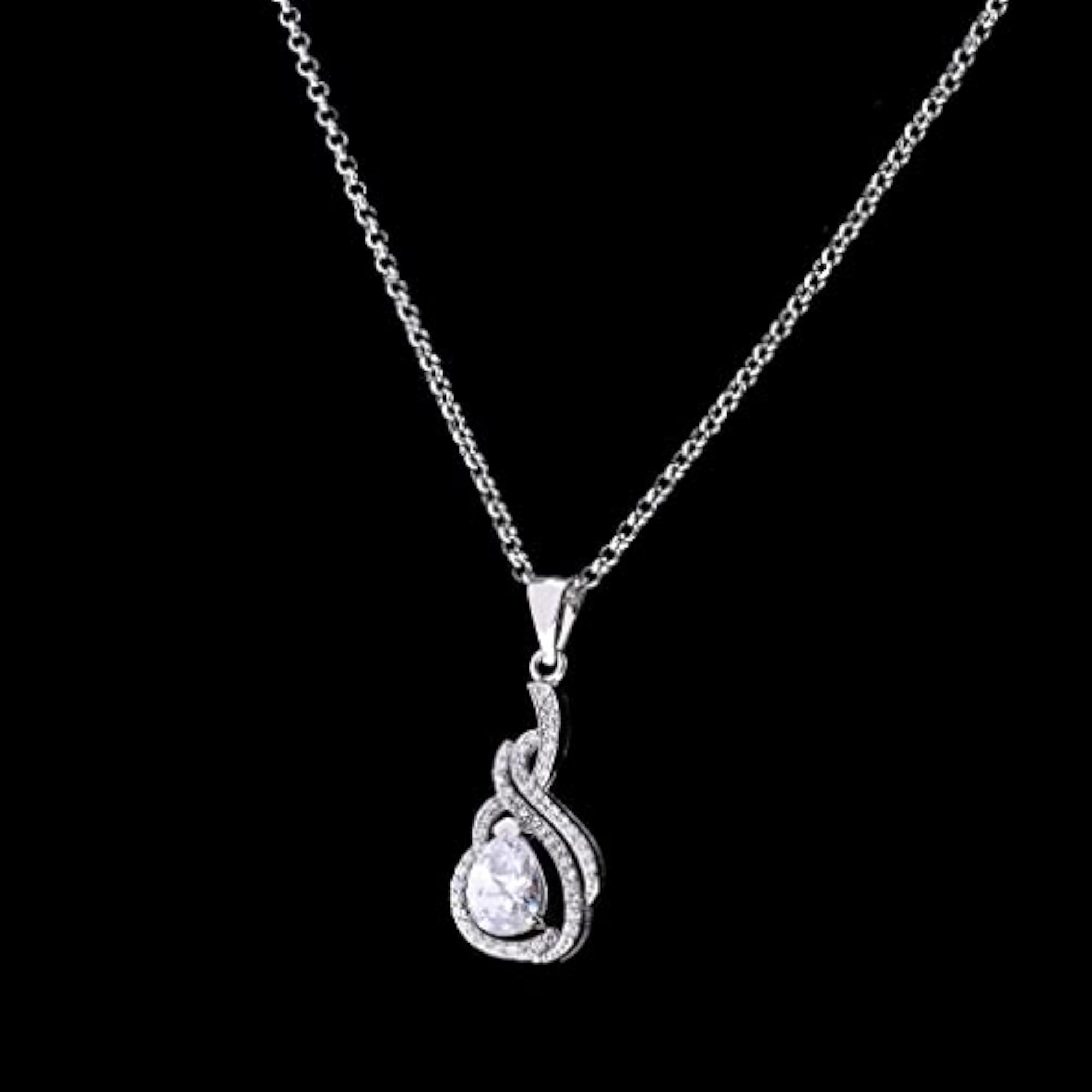 Fashion Silver Crystal Rhinestone Pendant Necklace