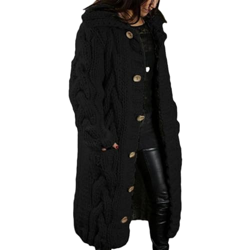 2023 Hand-Knitted Thick-Line Jumper Coat Women Long Knitted Cardigan Long Sleeve Thicken Winter Plus Size Sweater