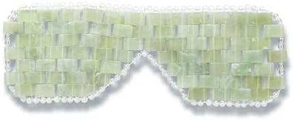 Alana Mitchell Jade Eye Mask โ Weighted Eye Mask to Eliminate Wrinkles, Puffiness, & Irritation โ Headache and Migraine Relief Mask - 100% Real Jade Stone Beads for Hot & Cold Anti Aging Therapy