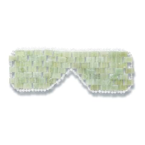 Alana Mitchell Jade Eye Mask – Weighted Eye Mask to Eliminate Wrinkles, Puffiness, & Irritation – Headache and Migraine Relief Mask - 100% Real Jade Stone Beads for Hot & Cold Anti Aging Therapy Cover