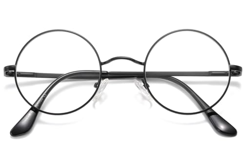 Jiaanle Runde Brille ohne stärke - Weihnachten Party Karneval Kostüm Accessoire Unisex für Damen Herren