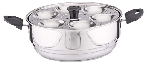 Image of Coconut Stainless Steel Idli & Dhokla Steamer 4.5L | 20 Idli Capacity | Heavy Gauge | Induction & Gas Compatible | Sandwich Bottom | Multipurpose Steamer with Glass Lid for Momos & Veggies