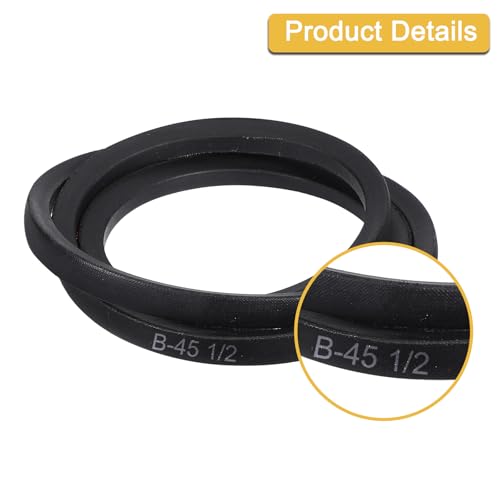 Image of uxcell 3 Pack B45 1 /2 Classic Wrapped V-Belt, 49 inch Outside Circumference Wrapped Industrial Rubber V-Belt B Profile V-Belt for Industrial Machinery Equipment, Black