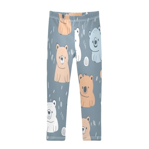 Bolaz Toddler Girls Leggings Printed Yoga Pants Leggings Cartoon Bear for Kids