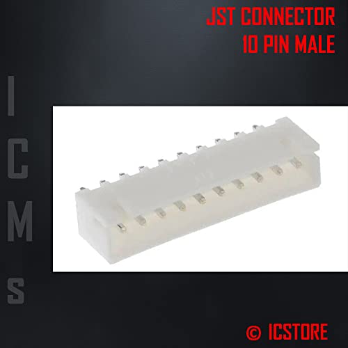 ICSTORE 10 PIN JST-XH Male Pitch 2.54mm, Cable Connectors, Adapter Interface Plug Housing socket header, straight - 90 degree(10 PIN/QTY-20) - Image 2