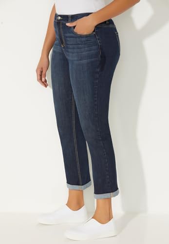 Catherines Women's Plus Size Girlfriend Roll Cuff Jean3