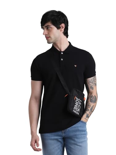 Image of Jack & Jones Men Cotton Polo Collar Slim Fit T-Shirt