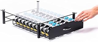 Peak Coffee Capsule Pod T Discs Drawer Tray Holder for 36 Tassimo/Bartesian Pods - Organiser & Machine Stand with Tempered Glass Top - Smooth Drawer Action