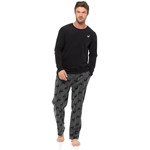 Strong Souls Mens Luxury 2 Piece Long Pyjamas Pjs Stag L Cover