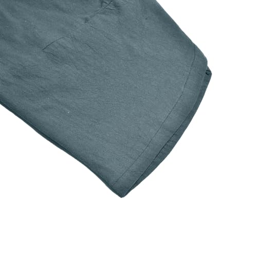 Men's Linen Harlan Shorts Lightweight Elastic Waist Wide Leg Casual Loose Beach Cropped Pants2