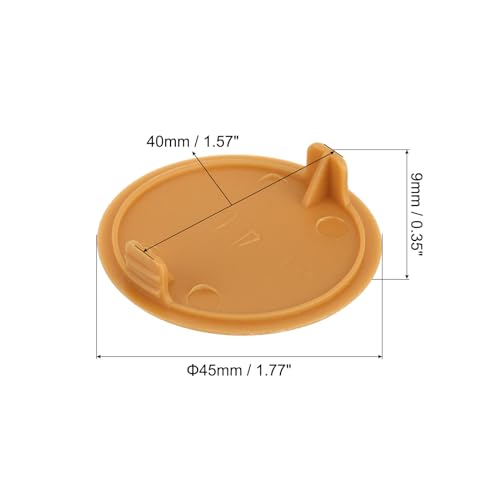 Image of uxcell 10Pcs Hinge Hole Covers, 40mm(1-9 /16 inch) Dia Plastic Concealed Hole Cover Round Flush Type Caps for Furniture Cabinet Cupboard, Khaki