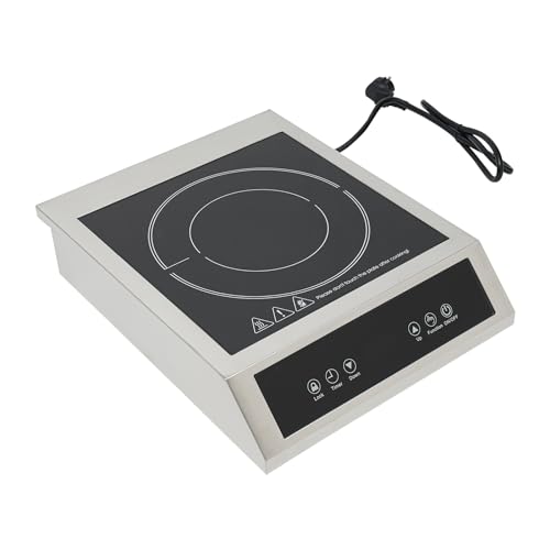 Induktionskochplatte, 3500W Einzelinduktionskochfeld 11 Temperatur- und Leistungsstufeneinstellungen, Gewerbliches Induktionskochfeld 50 KG Tragkraft Timer und Voreinstellung