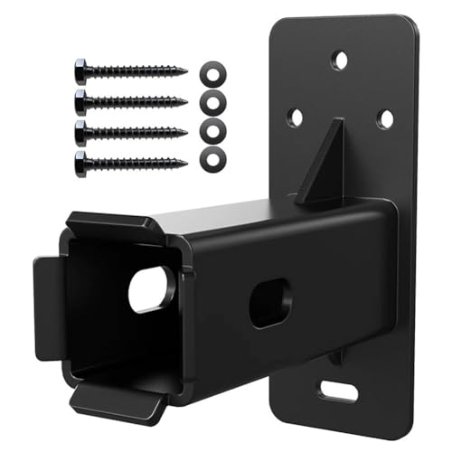 MeevrgR Soporte receptor de enganche de montaje en pared para portabicicletas y portaequipajes, resistente capacidad de 300 libras, organizador de almacenamiento de acero al carbono recubierto negro