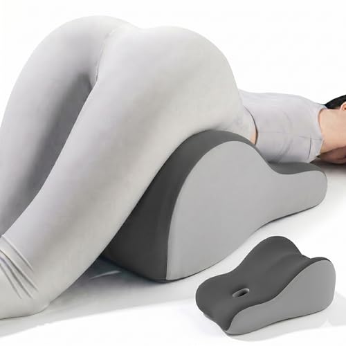Yenhevor Ergonomic Memory Foam Wedge Pillow for Couples Intimacy & Love Pillow for Adult Play Bed Reading Cushion for Back Pain and Acid Reflux Relief (Grey)