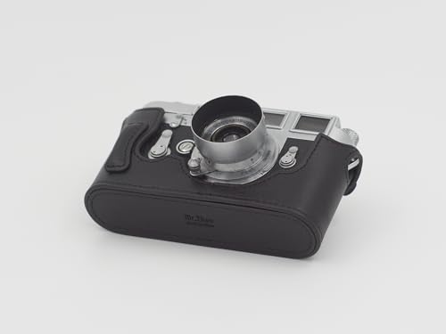 Funda media de cuero marrón oscuro para cámaras Leica M3 antiguas miniatura 5