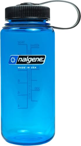 Image of Nalgene Sustain Tritan BPA-Free Water Bottle Made with Material Derived from 50% Plastic Waste (using ISCC certified mass balance), 16 OZ, Wide Mouth, Slate Blue (Pack of 6)
