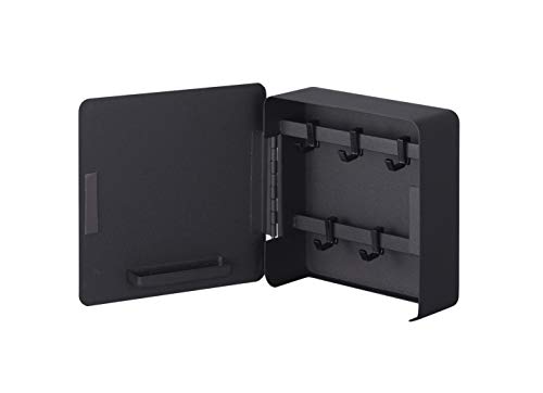 YAMAZAKI 4800 Tower Magnetic Key Box, Black, Steel, Minimalist, 15.8 x 5.5 x 15.8 cm