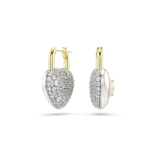 Swarovski Orecchini pendenti Idyllia, Taglio misto, Cuore, Bianchi, Placcato color oro